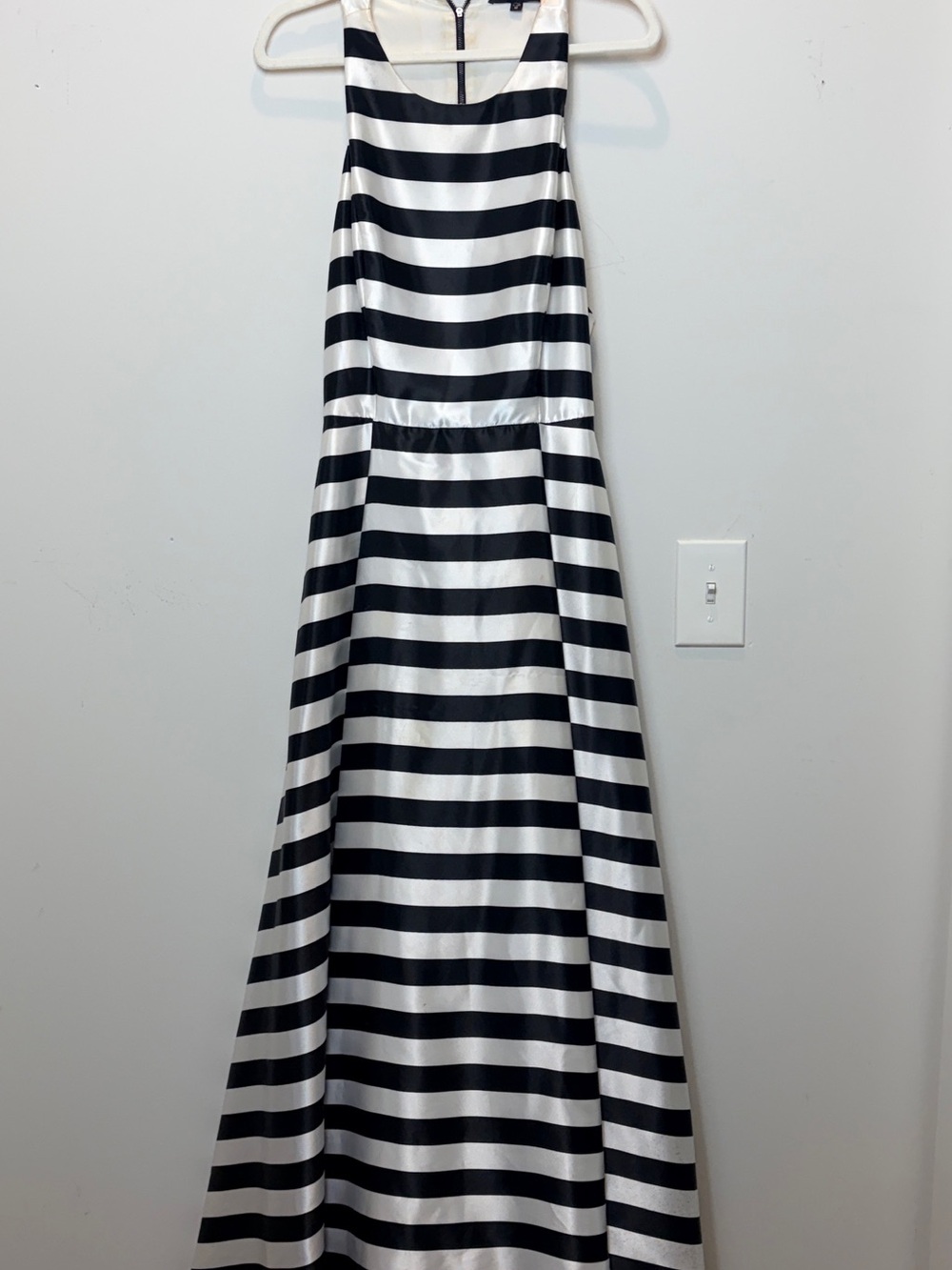 Betsey and Adam Black and White Striped Maxi Skirt